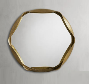 Miroir mural décoratif pour la maison Miroir arrondi en métal de couleur or par un exportateur indien - Product Image 4