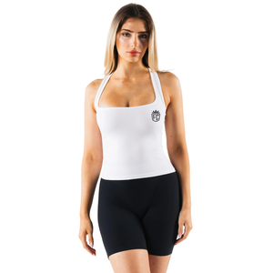 Haut court sans couture Ice Tank pour femme, dos nageur, blanc, léger, extensible, pour le sport et le quotidien, confort premium, coupe professionnelle - Product Image 1