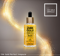 Ampoule visage coréenne anti-âge et éclaircissante 24K Gold Peptides Centella Ginseng Aloe Vera Acide Hyaluronique 50g, raffermissante et hydratante