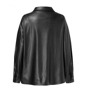 Chaqueta de cuero Vintage genuino para mujer más Popular de 2025, abrigo de invierno de ganchillo transpirable, insignia de cierre de cremallera para otoño - Product Image 4