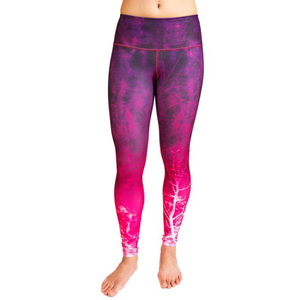 Haute qualité femmes Gym Fitness Yoga Leggings couleur personnalisée Spandex Polyester respirant sublimé cravate teinture taille vêtements de sport - Product Image 3