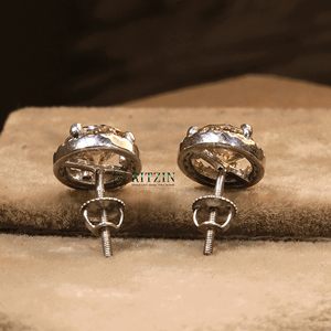 Boucles d'oreilles créoles en moissanite jaune taille ronde avec options en argent sterling et or, style néo-gothique pour femme - Product Image 2