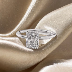 Luxury 2 Carat Radiant Cut <b>Diamond</b> Engagement Ring in Solid 925 Sterling Silver Jewelry - Product Image 1