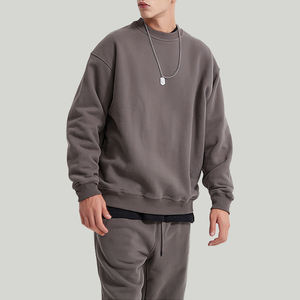 Sweat-shirts pour hommes de qualité supérieure, poids lourd, 100% coton, manches longues, imprimés, surdimensionnés, en coton polyester, poids lourd, col rond - Product Image 2