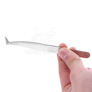 Pince à épiler à pointe fine de haute qualité, polyvalente, avec logo personnalisé, en acier inoxydable japonais, revêtement papier, pour cils - Product Image 3