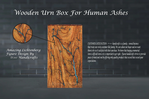 Fractal Burn Design Mangowood y Rosewood Urna de cremación Incrustaciones de resina Urnas de cremación de madera hechas a mano para cenizas humanas - Product Image 2