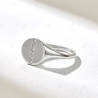 Anillo de Sello Personalizado Hecho a Mano con Diamantes VVS Cultivados en Laboratorio, Oro Sólido Rosa de 10k-18k, Certificado, para Mujer