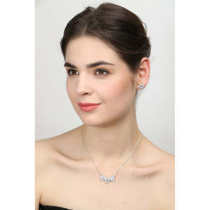 NOVAMART Fine 925 Sterling Silver Rhodium Plated Poppy Pendant Earring Necklace Set Fashion Jewelry <b>Gifts</b> for Women <b>Girls</b> with C - Product Image 5