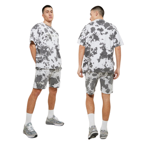 Conjunto de Camiseta y Pantalones Cortos Unisex con Lavado Ácido, Diseño de Logotipo Personalizado, 100% Algodón, Transpirable, Casual, Cintura Media, Conjunto de 2 Piezas para Verano - Product Image 1