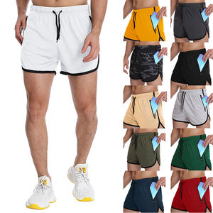 Shorts de sport vintage respirants pour hommes grandes tailles avec taille élastique - Polyester Spandex pour la course à pied et l'entraînement - Product Image 1