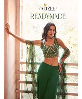 Gaun Lehenga Choli Navratri Hitam untuk Wanita Gaya Lavisa Hiasan Mutiara Katun Festival Ready Stock Desainer Terbaru Multi Warna