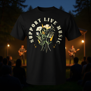 Camiseta floral con estampado de música en vivo para profesores de música y músicos, ropa para amantes de la música - Product Image 3