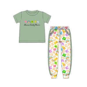Customization Kids <strong>Clothing</strong> Mama's Lucky Charm Icing Pants Set <strong>St</strong> <strong>Patrick</strong> Toddler Girl Boutique Outfit Children Clothes - Product Image 2