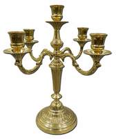 Candélabre en aluminium argenté à 5 bras au design attrayant, écologique, pour les décorations de mariage, de Noël, de Pâques et d'événements festifs