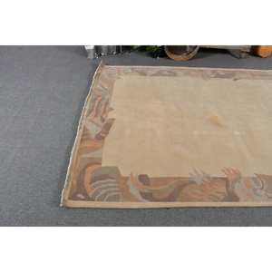 พรมตุรกีโบราณแบบทันสมัยขนาด5.5x7.8ฟุตลายเบจสีน้ำตาลการเย็บปะติดปะต่อกันขนกระต่ายเทียมสำหรับวัยรุ่นพรมห้องนั่งเล่นขนาด4เมตร - Product Image 3