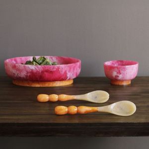 Bol de service à salade en résine classique, poli à la main, écologique, taille personnalisée, élégant pour la maison/l'hôtel/le restaurant, idéal pour les fruits secs - Product Image 1