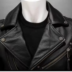 Customized Design Motorbike Leather <b>Jackets</b> Zip up Simple Outdoor Casual Wear Winter Windbreaker Leather Fashion <b>Jackets</b> - Product Image 3