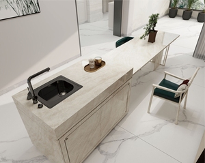 Gran losa piedra artificial Taj Mahal mármol mirada piso porcelana pulido mate piedra sinterizada para Decoración - Product Image 6