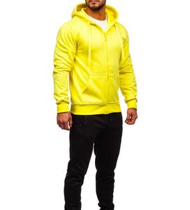 Survêtements de gym à capuche avec fermeture éclair complète pour hommes, vêtements de jogging d'hiver écologiques avec logo OEM, grande taille pour l'entraînement, 2024 - Product Image 2
