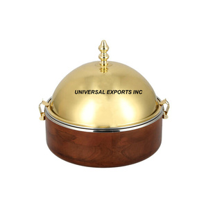 Hotpot de acero inoxidable de lujo, suministros de Hotel, cazuela de diseñador hecha a mano, forma redonda, nuevo calentador de alimentos de Metal de lujo - Product Image 6