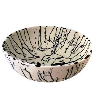 Bol sculpté en céramique imprimé résine à la mode avec cuillère ensemble de bol de service jetable écologique Style américain cadeau d'affaires maison - Product Image 3