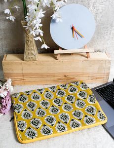 Affaires usage quotidien Vintage luxe pochette pour ordinateur portable à la mode Durable étanche écologique couleur moutarde léger Simple - Product Image 3