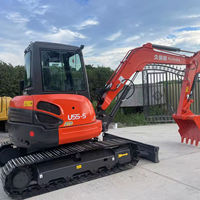Excavatrice Kubota U55 d'occasion à prix avantageux, 5,5 tonnes, petite pelle presseuse, presque neuve, engin de construction, moteur à faible coût d'entretien