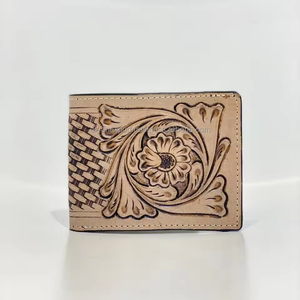 New Arrival Men's Wallet Hand <b>Tooled</b> <b>Leather</b> Long Zipper Wallet Hot Sale Fashion Brown Color Cash Holder Gift for Him - Product Image 4