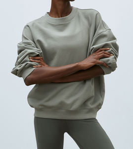 Hot Sale Solid Color <b>Sweatshirt</b> Ladies Long Sleeve Hoodies Cotton Breathable Custom Logo Women's Hoodies & <b>Sweatshirts</b> - Product Image 1