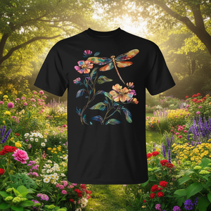 T-shirt promozionale per gli amanti delle libellule e dei fiori - Product Image 3