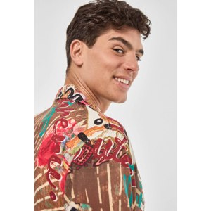 Camicia hawaiana in viscosa morbida camicia da uomo hawaiana con vistosa stampa gru - Product Image 1
