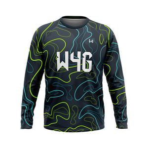 T-shirts de sport pour hommes, col rond, respirants, à séchage rapide, compression, jersey d'entraînement, imprimé, coupe ajustée, haut actif pour la salle de sport - Product Image 1