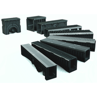 Canal de Drenaje Italiano EXEL 150 HDPE D400 con Rejilla de Hierro Dúctil de 18 mm, Certificado CE/EN1433, Diseño Moderno Negro para Construcción