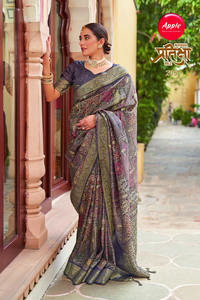 Vibrant Superbe Pratiksha Koth Saree Rich Pallu Motifs tissés à la main Imprimer Unique Indien Pakistanais Vêtements pour Mariages Festivals - Product Image 2