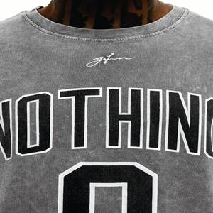 Fabricante de ropa personalizada para hombre 100% algodón de alta calidad lavado con ácido Premium serigrafiado camisetas - Product Image 2