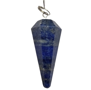 Prix de gros Lapis Lazuli naturel à facettes pendule chaîne polie pour la radiesthésie amour Reiki guérison Divination cadeau pierre précieuse - Product Image 6