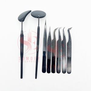 แหนบขนตาแบบปลายแหลมปลายแหลมปลายแหลมทำจากเส้นใยพลาสม่าสีดำฉลากตามต้องการ - Product Image 2