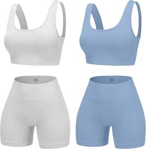 Ropa deportiva de talla grande para mujer, conjunto de Yoga sin costuras con logotipo frontal, ropa de gimnasio de secado rápido - Product Image 2