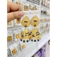 Pendientes de Joyería Fina Cristiana de la India, Pendientes Étnicos Egipcios para Mujer, Joyería India, Pendientes de Botón, Pendientes Jhumka Bohemios Clásicos