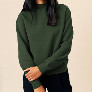 Womens Vintage High Street Base 350g Heavyweight 100% Cotton <b>Fleece</b> Winter Turtleneck Long Sleeve <b>Sweatshirt</b> - Product Image 6