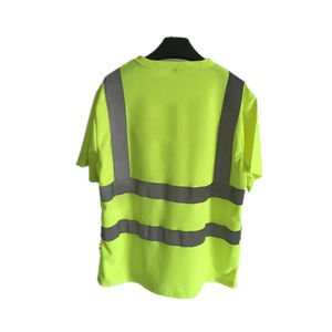Hombres Hi Vis Amarillo Camisas de manga corta Ropa DE TRABAJO reflectante Camisa DE SEGURIDAD Tira Construcción DE SEGURIDAD Camiseta de alta visibilidad - Product Image 3