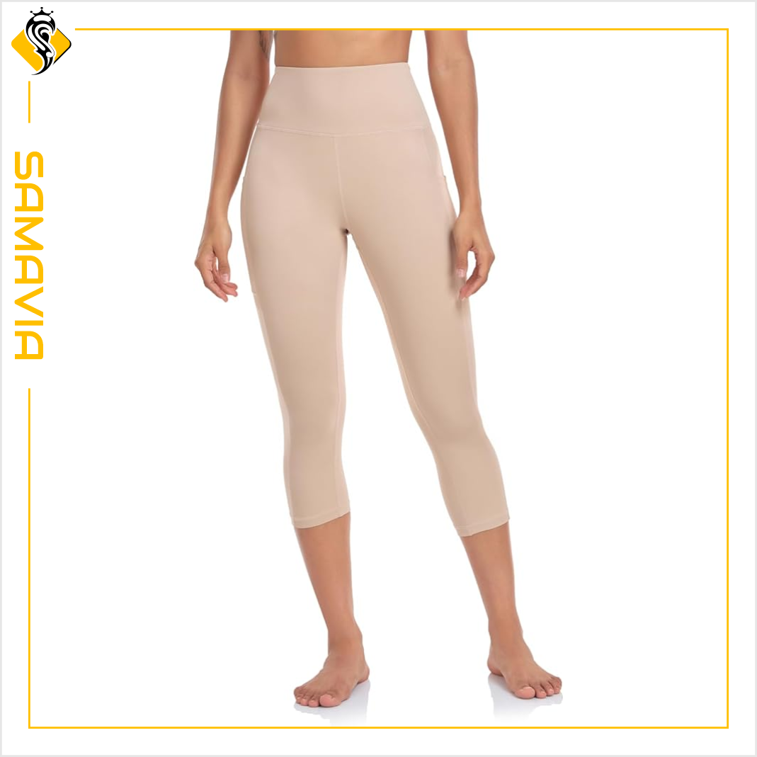 SAMAVIA Industry Winter ODM High-Waist Active Capri Pants for Women-Gym Yoga Wear Quick Dry Breathable Skinny Fit Spandex/Cotton