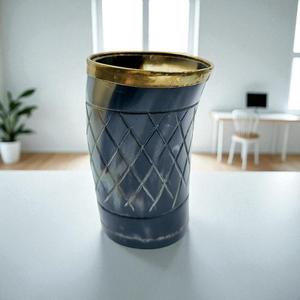 Drinking Horn Cup and Glass Handmade <b>Black</b> Horn Beer Glass at Indian Export Low Price - Product Image 1
