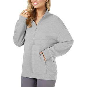 Sudadera personalizada para mujer con cierre de cremallera de un cuarto y diseño contemporáneo de cuello alto para marcas y colecciones minoristas - Product Image 3
