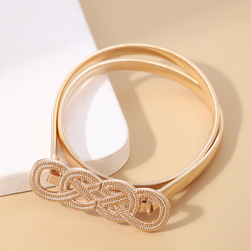 Прямая продажа с фабрики, модный элегантный эластичный пояс из золотистого сплава, Женский декоративный пояс для платья, женские ремни для платьев