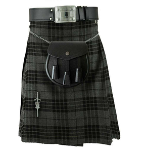 Modern <b>Grey</b> Watch Tartan 8Yard Kilt for Men Traditional Scottish Tartan <b>Fabric</b> Acrylic Kilt Custom Sizes Wholesale Available - Product Image 1