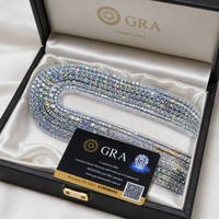 Chaîne Tennis en Moissanite Taillée Glacée Argent 925 D VVS1 2mm-6.5mm Collier Diamant Hip Hop Prix Usine