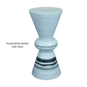 โต๊ะข้างเตียง/โต๊ะข้างโซฟาหินอ่อนสีขาวหรูหราทันสมัย ลายดำธรรมชาติ งานประติมากรรมทำมือ ทนทาน เหมาะสำหรับโรงแรม วิลล่า ห้องนั่งเล่น ห้องนอน - Product Image 3