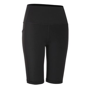 Personalizado sin costuras gimnasio deporte Fitness entrenamiento negro Yoga pantalones cortos de cintura alta estirable humedad-Wicking Activewear para mujeres - Product Image 3