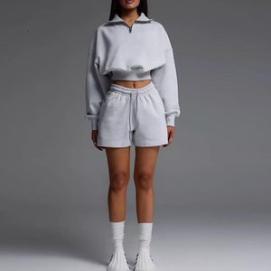 Conjunto de Sudadera y Pantalones Cortos Casuales de Primavera para Mujer con Cintura Elástica y Diseño Nuevo 2026 - Product Image 3